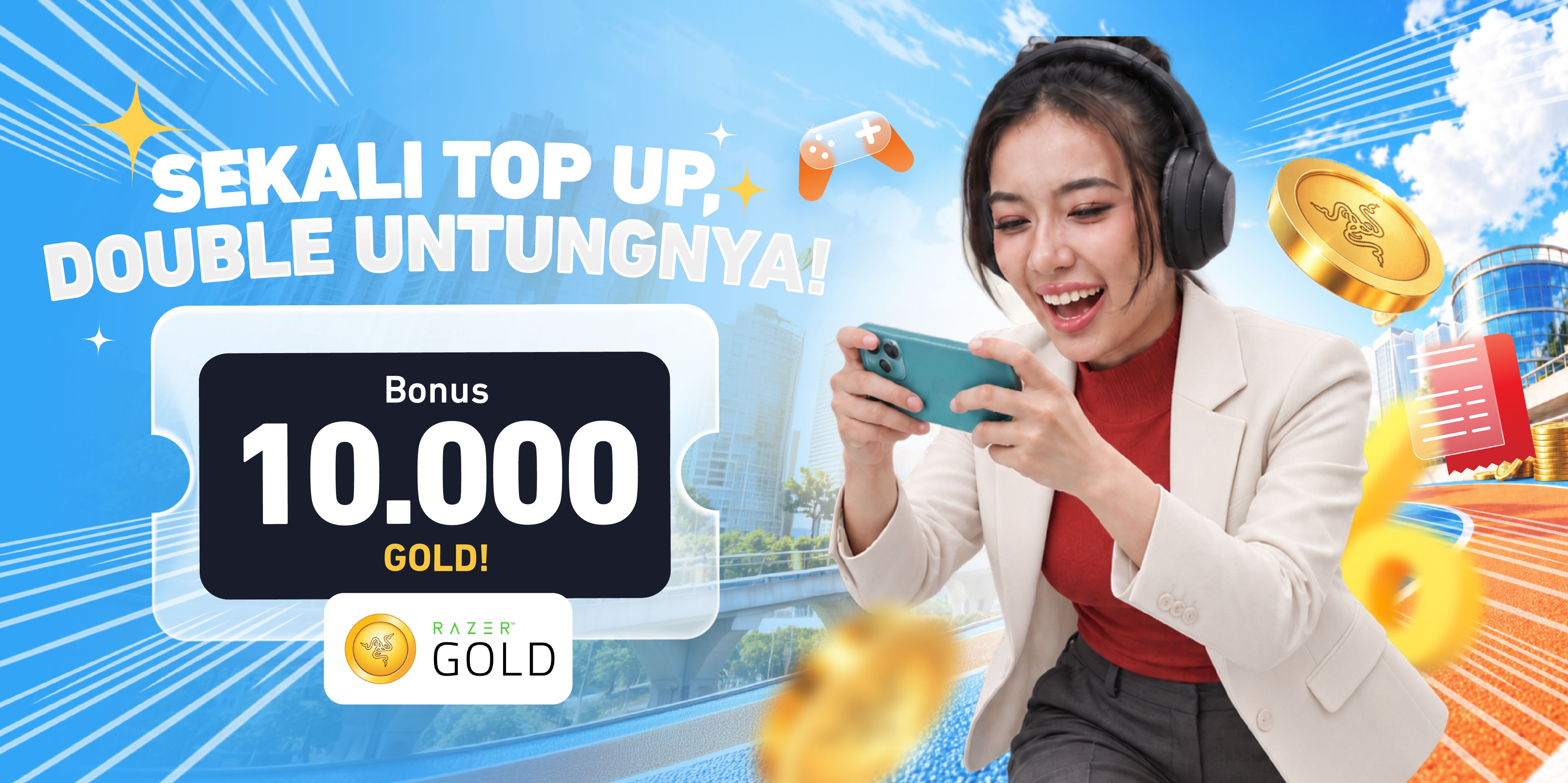 Double Untungnya, Bonus 10rb Gold di Razer Gold!